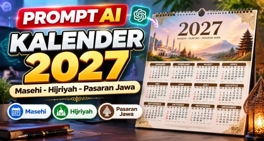 Prompt Kalender 2027 Masehi-Hijriyah dan pasaran Jawa