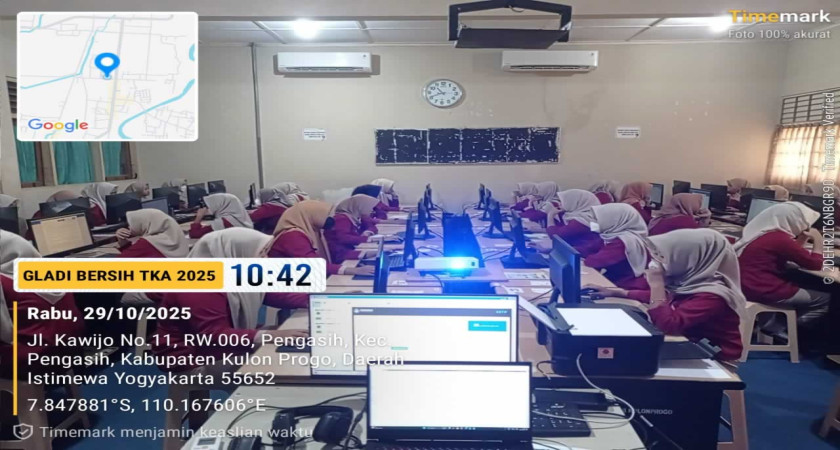 Gladi Bersih Hari Pertama TKA 2025 – SMK Negeri 1 Pengasih Siap Hadapi Ujian Semi Daring Nasional
