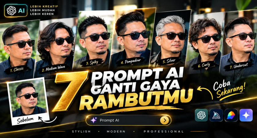 7 Prompt Ai ganti gaya rambutmu