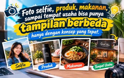 Foto selfie, produk, makanan, sampai tempat usaha bisa punya tampilan berbeda hanya dengan konsep yang tepat.